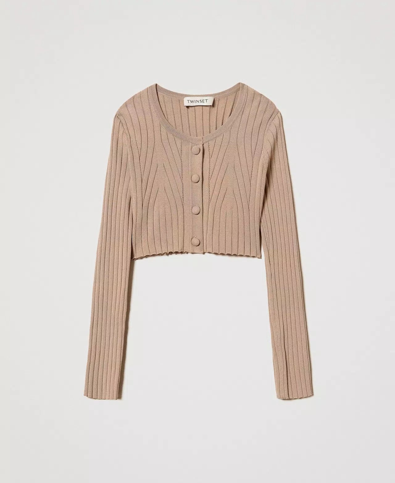 TWINSET CROPPED RIBBED CARDIGAN