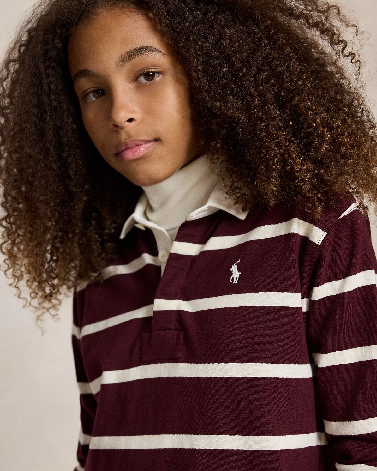 RALPH LAUREN GESTREEPT KATOENEN JERSEY RUGBYSHIRT