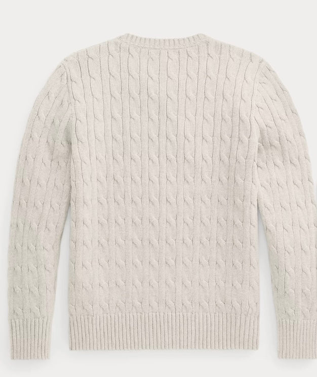 RALPH LAUREN KABELGEBREIDE KATOENEN TRUI