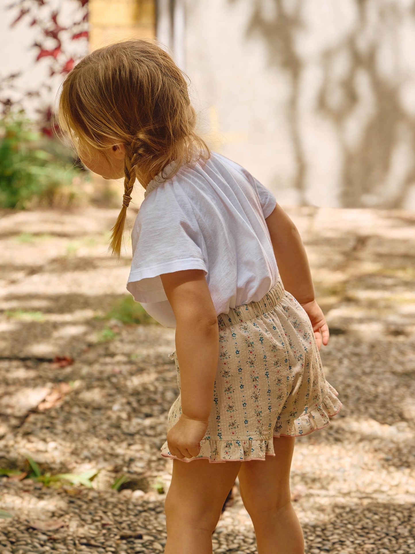 LARANJINHA FLORAL PRINT PULL UP SHORTS