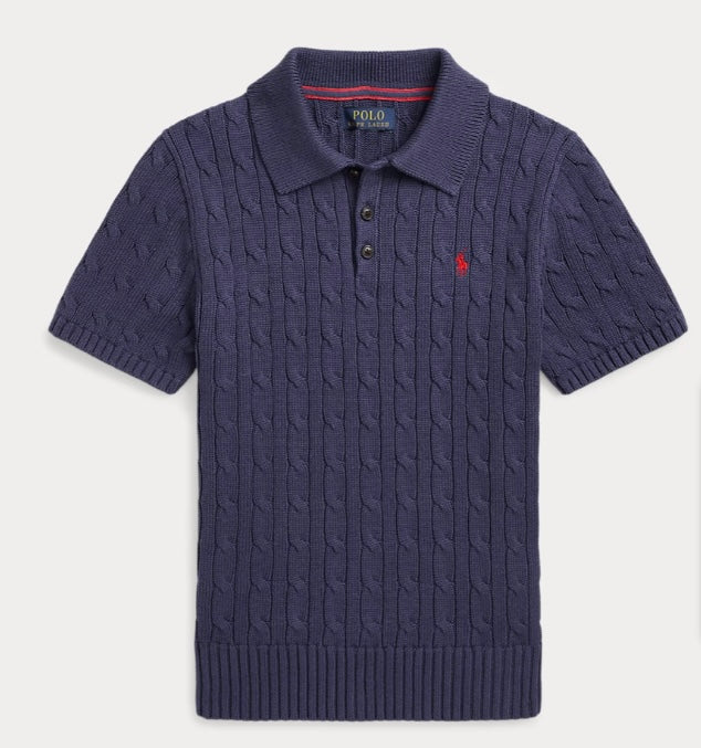 RALPH LAUREN KATOENEN KABELTRUI MET POLOKRAAG