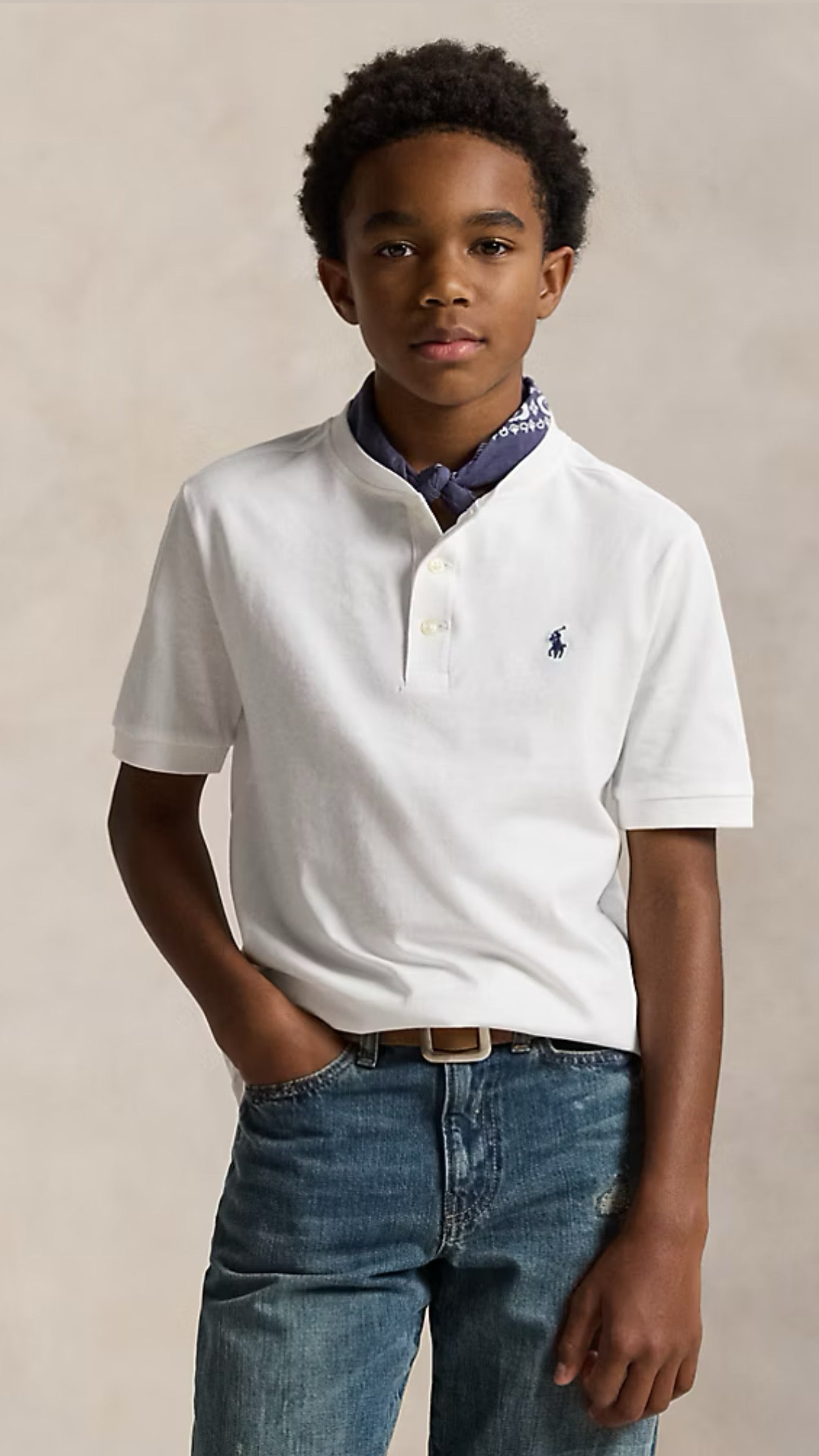RALPH LAUREN KATOENEN JERSEY HENLEY SHIRT