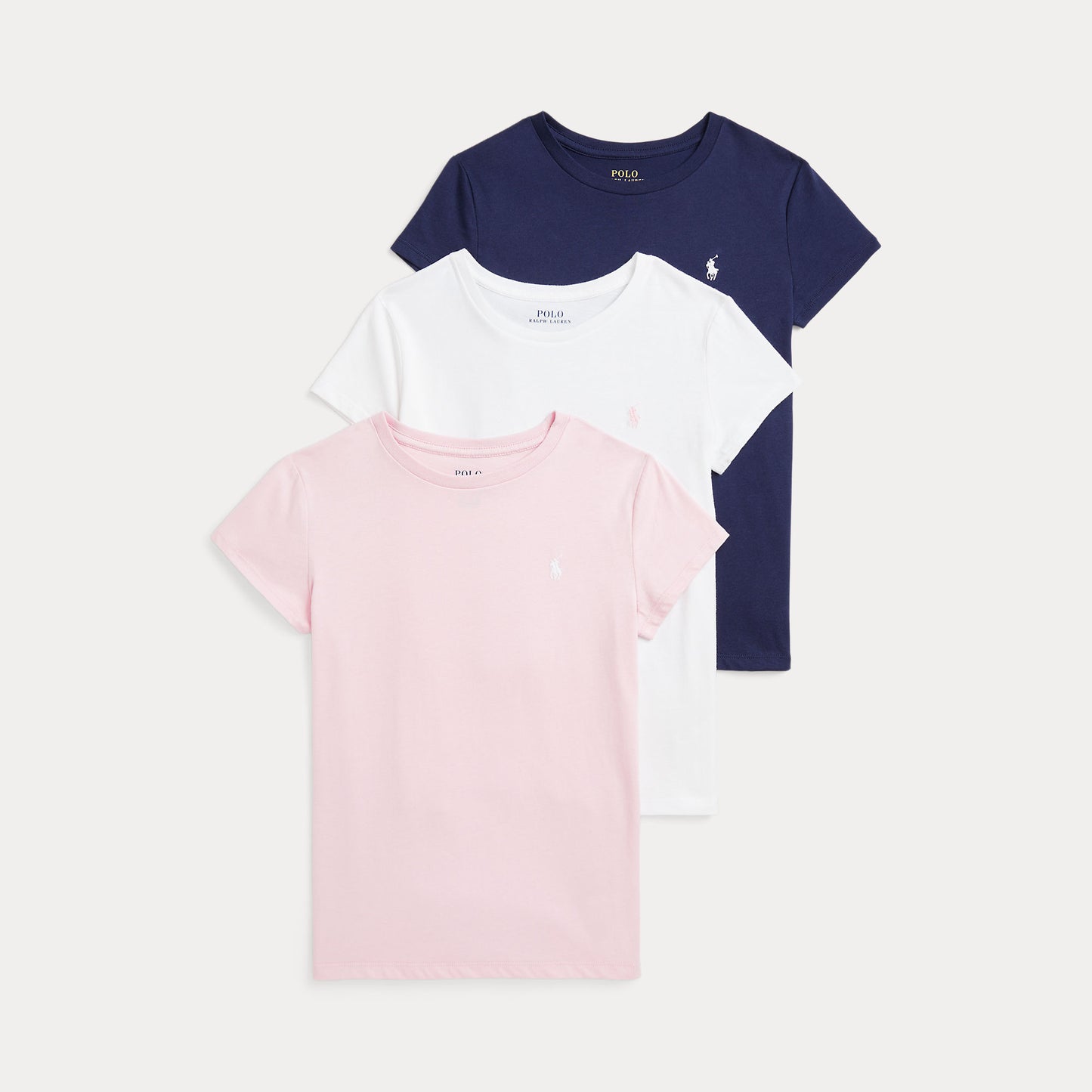RALPH LAUREN KATOENJERSEY T SHIRT MET RONDE HALS 3-PACK