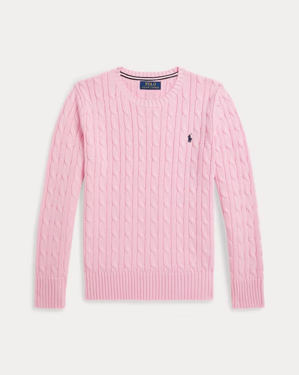 RALPH LAUREN KABELGEBREIDE KATOENEN TRUI