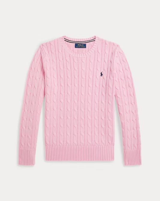 RALPH LAUREN KABELGEBREIDE KATOENEN TRUI