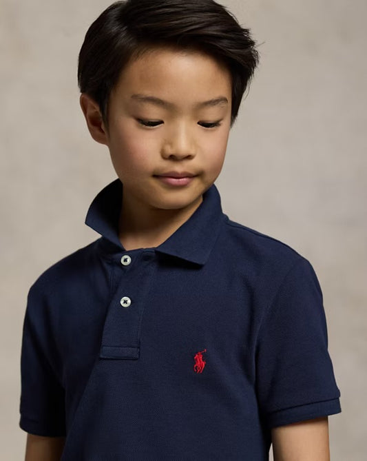 RALPH LAUREN SLIM FIT KATOENEN MESH POLO