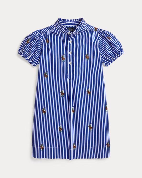 RALPH LAUREN GESTREEPTE OVERHEMDJURK MET POLO BEAR