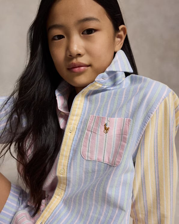 RALPH LAUREN BOXY GESTREEPT KATOENEN FUN OVERHEMD