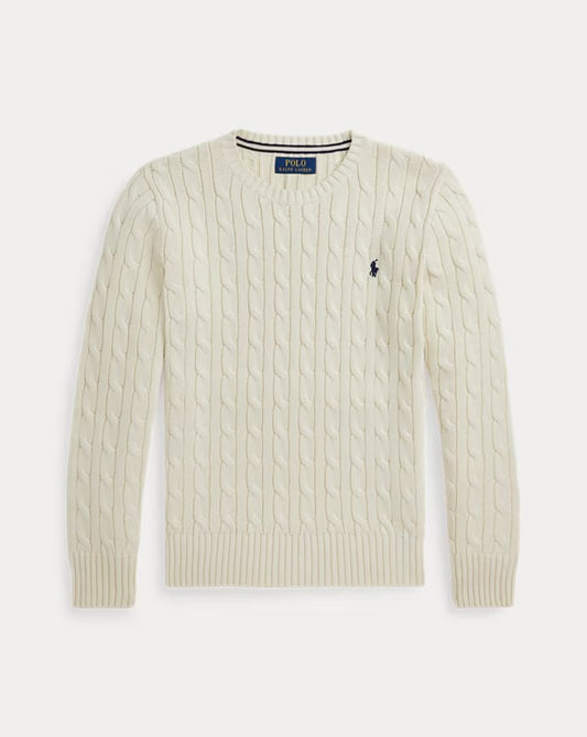 RALPH LAUREN KABELGEBREIDE KATOENEN TRUI