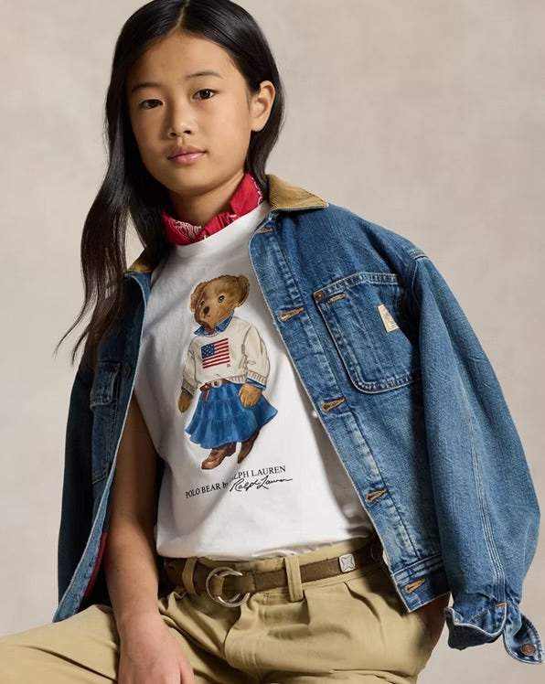 RALPH LAUREN KATOENEN JERSEY T-SHIRT MET POLO BEAR