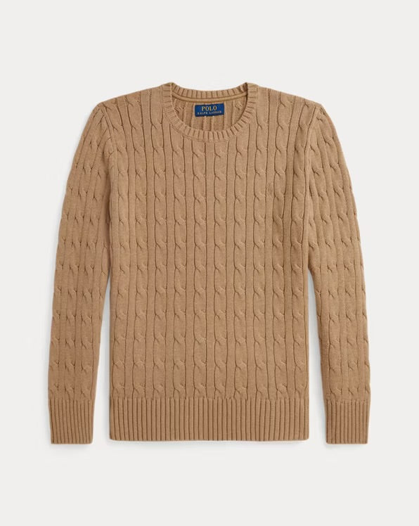 RALPH LAUREN KABELGEBREIDE KATOENEN TRUI