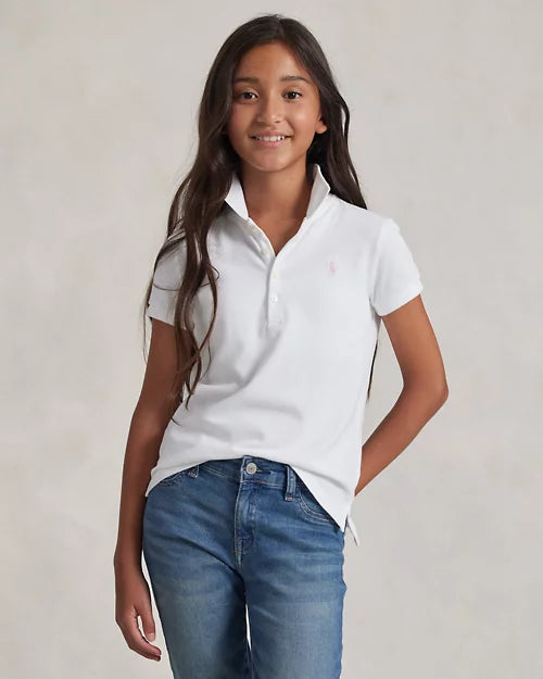 RALPH LAUREN STRETCHKATOENEN POLO-SHIRT MET MESH