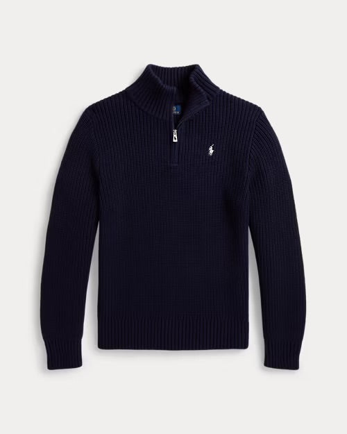 RALPH LAUREN KATOENEN TRUI MET KWARTRITS