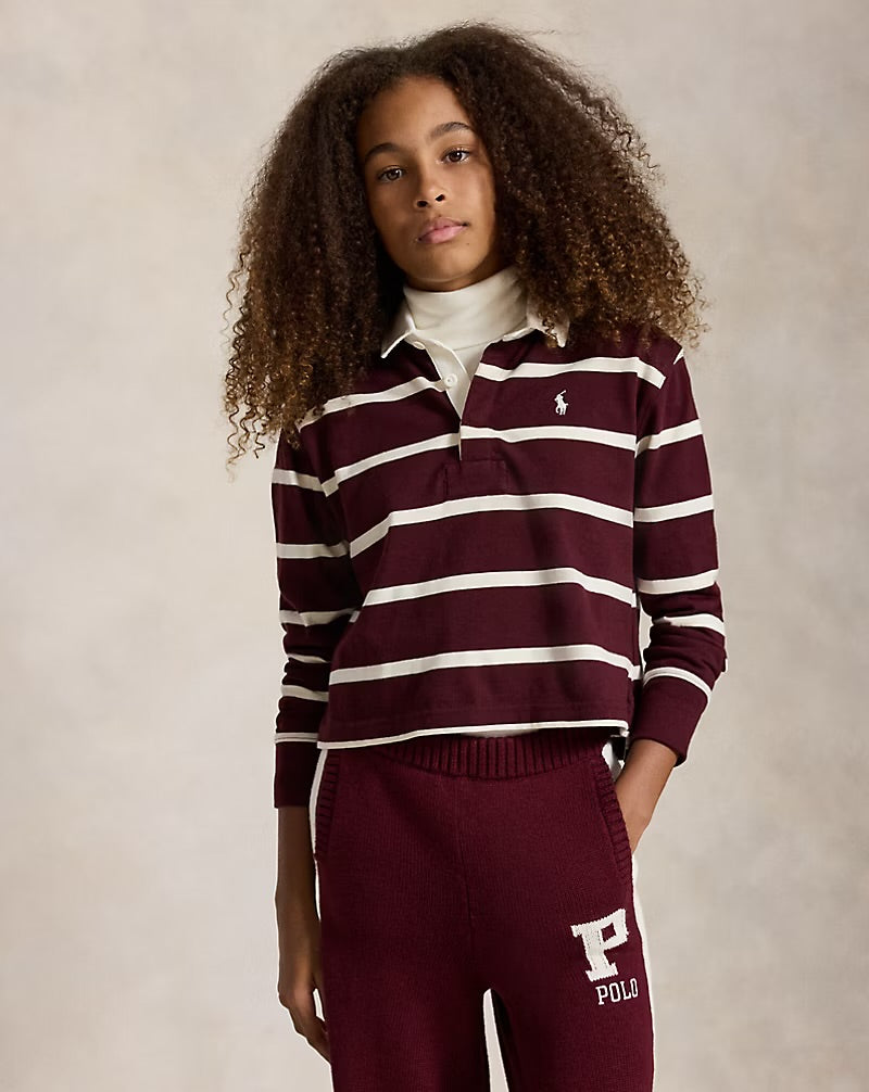 RALPH LAUREN GESTREEPT KATOENEN JERSEY RUGBYSHIRT