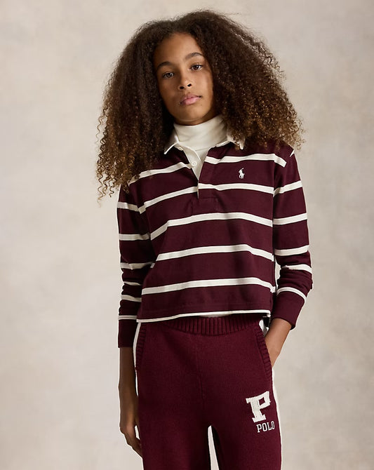 RALPH LAUREN GESTREEPT KATOENEN JERSEY RUGBYSHIRT