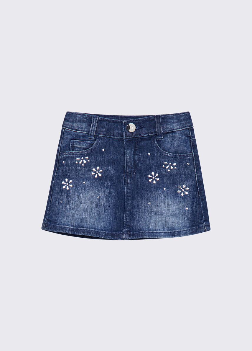 LIU JO DENIM SKIRT RHINSTONES