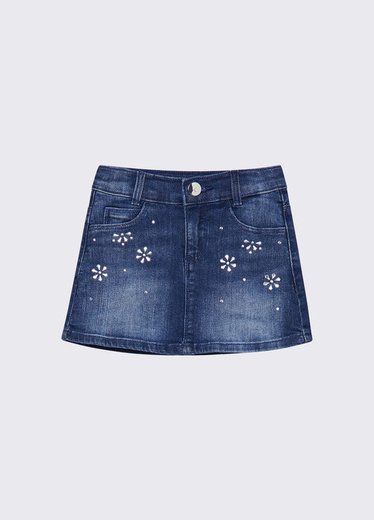 LIU JO DENIM SKIRT RHINSTONES
