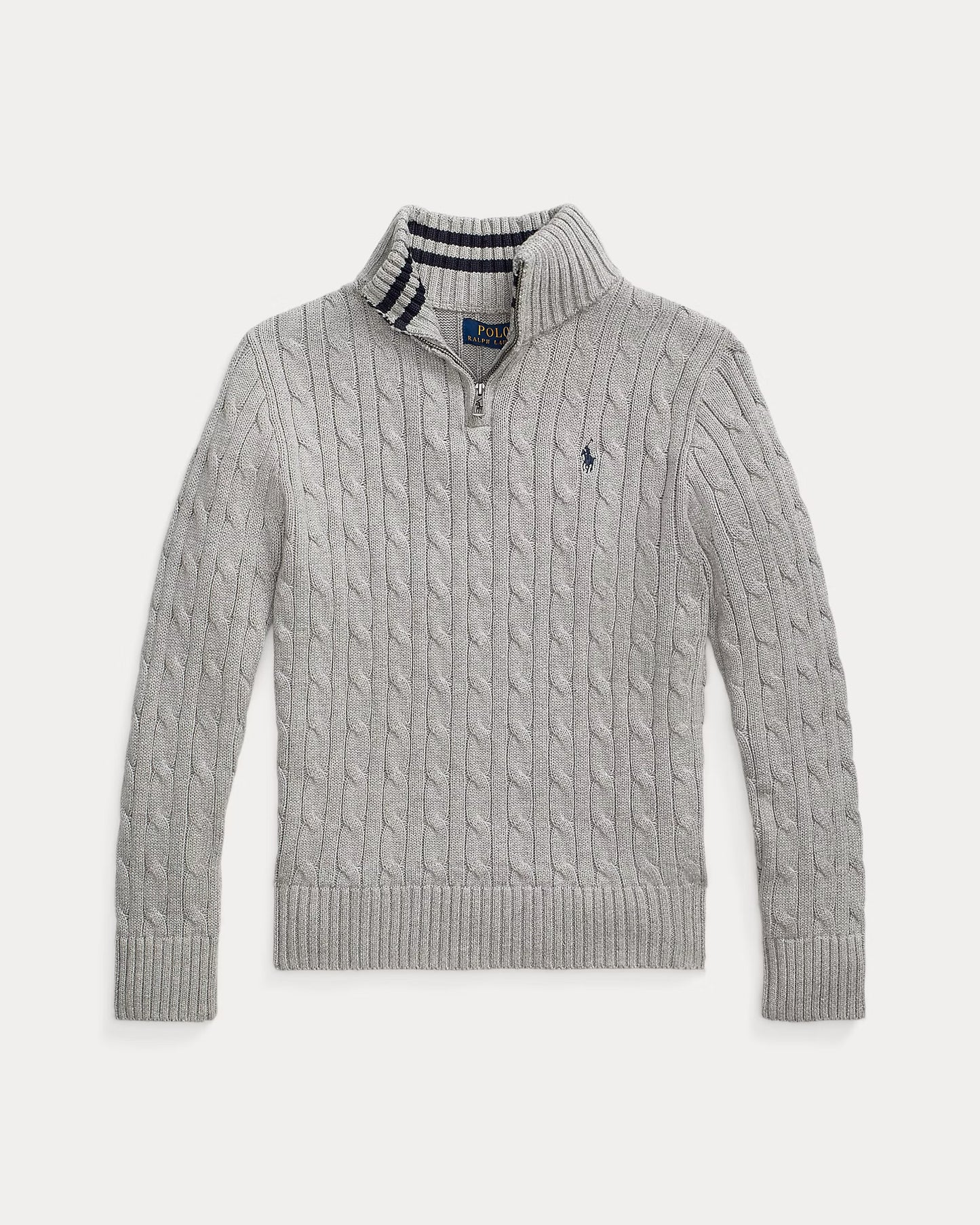 RALPH LAUREN KATOENEN KABELTRUI MET KWARTRITS