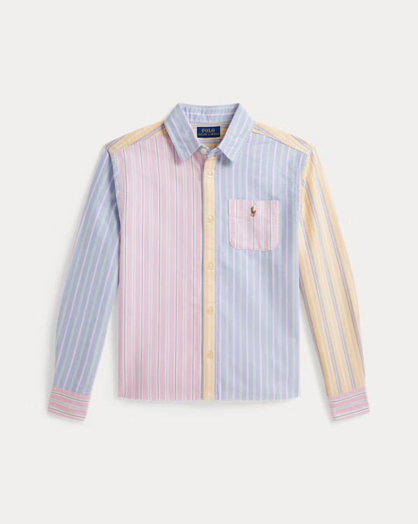 RALPH LAUREN BOXY GESTREEPT KATOENEN FUN OVERHEMD