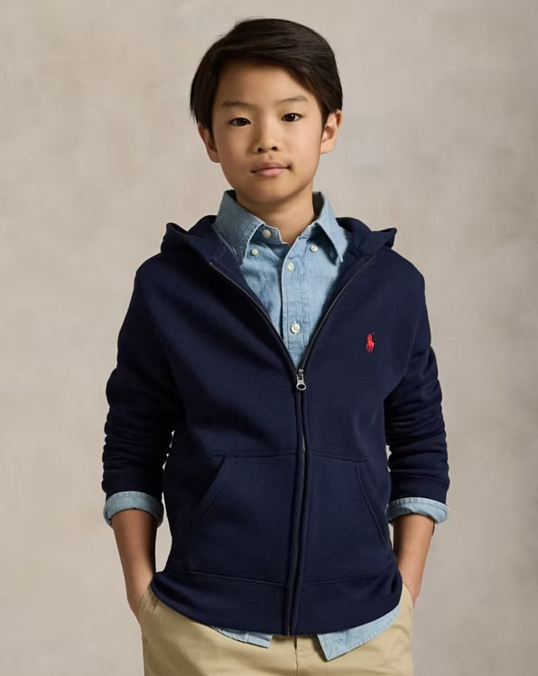 RALPH LAUREN FLEECE HOODIE MET VOLLEDIGE RITSSLUITING