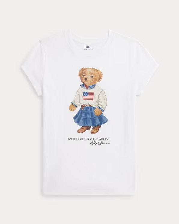 RALPH LAUREN KATOENEN JERSEY T-SHIRT MET POLO BEAR