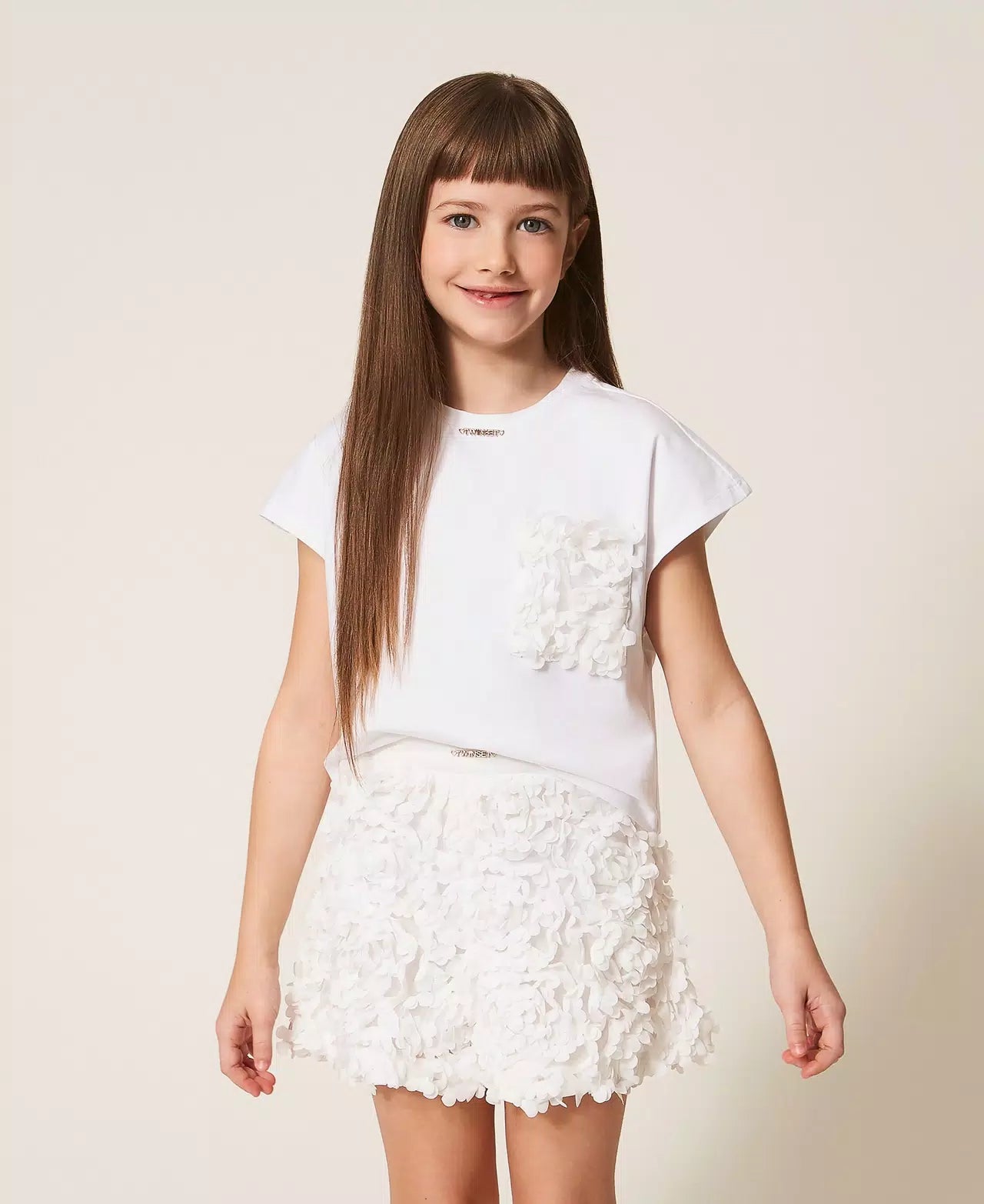 TWINSET BOXY T SHIRT MET ROZEN