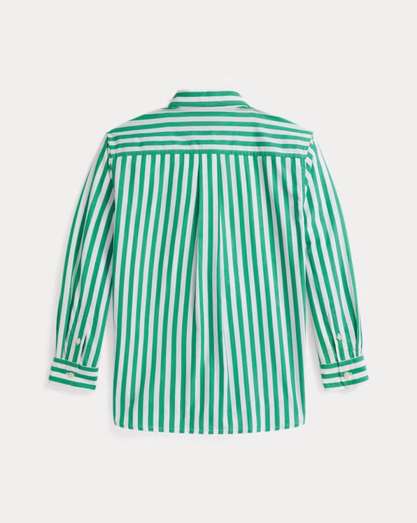 RALPH LAUREN STRIPED COTTON POPLIN BOXY SHIRT