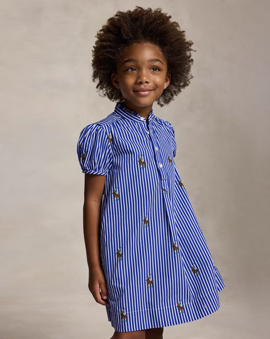 RALPH LAUREN GESTREEPTE OVERHEMDJURK MET POLO BEAR