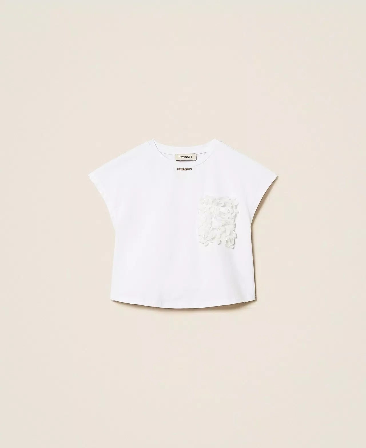 TWINSET BOXY T SHIRT MET ROZEN