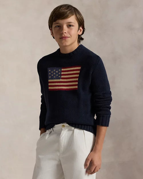 RALPH LAUREN ICONISCHE TRUI MET VLAG