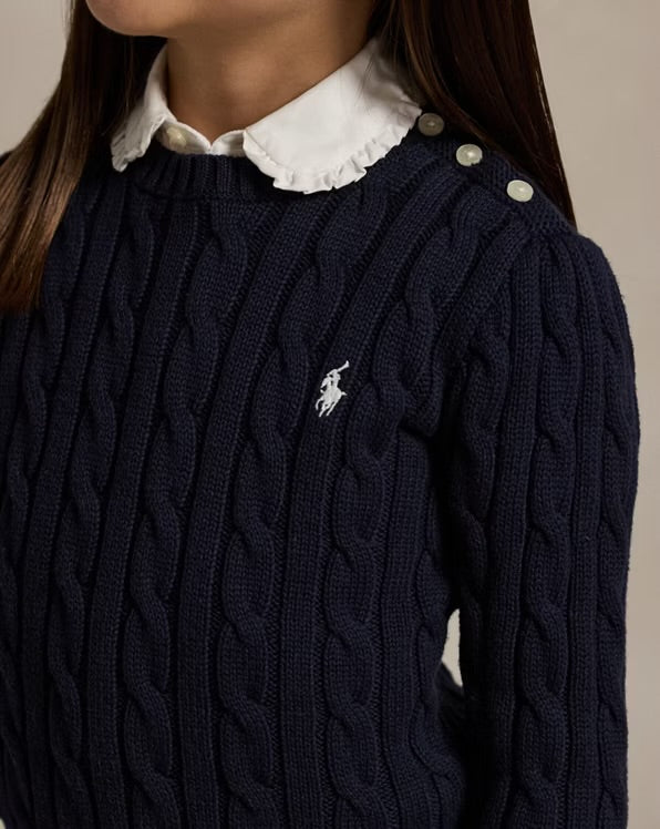 RALPH LAUREN KABEL GEBREIDE KATOENEN TRUI