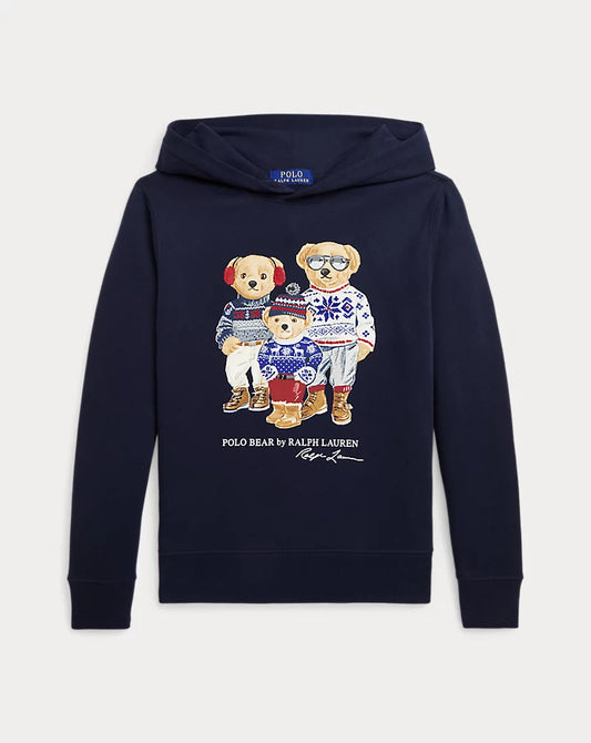 RALPH LAUREN FLEECE HOODIE POLO BEAR FAMILY